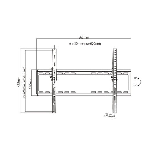 Rhino Brackets Low Profile Tilt TV Wall Bracket for 37-70 Inch Screens