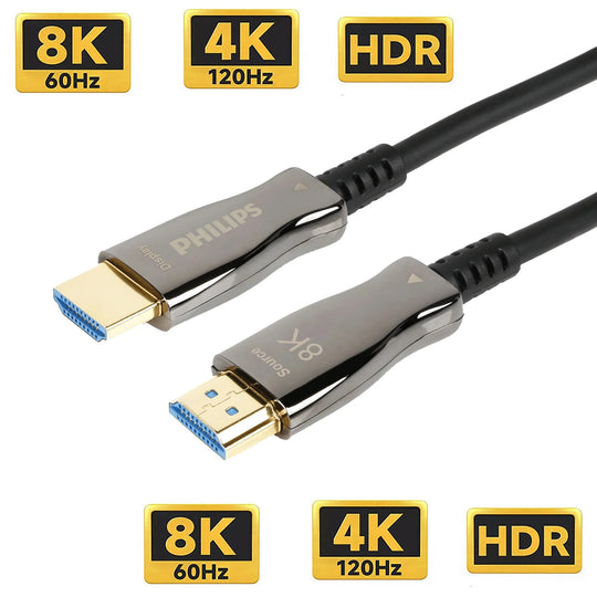 NetStrand eARC Fiber Optic HDMI Cable 4K@120Hz, 8K@60Hz, 48Gbps, CL3 Rated