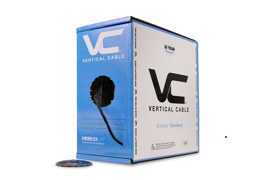 Vertical Cable 1000ft Solid Plenum Cat6 (Slim Type) Cable - 23AWG 550MHz CMP Made in the USA