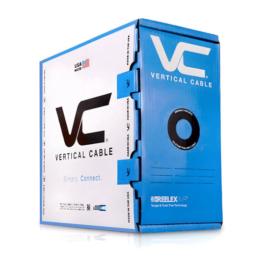 Vertical Cable 1000ft Solid Plenum Cat6 (Slim Type) Cable - 23AWG 550MHz CMP Made in the USA