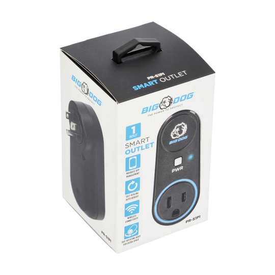 Big Dog Single Outlet Smart Wall Tap w/ Self-Healing, Wi-Fi Connection