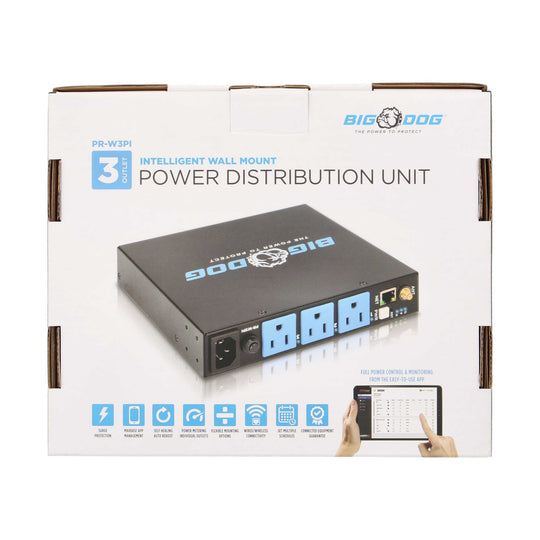 Big Dog 3 Outlet Wall Mount Smart Power Distribution Unit w/ Self-Healing