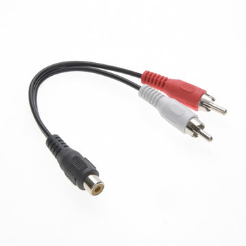 6 Inch RCA Female to (2) RCA Male Adapter Cable