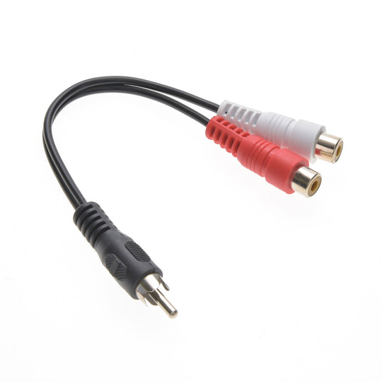 6 Inch (2) RCA Female to RCA Male Adapter Cable