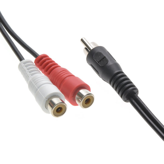 6 Inch (2) RCA Female to RCA Male Adapter Cable