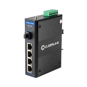 Cleerline 1 x SFP to 4 x RJ45 Industrial Gigabit Switch with PoE+