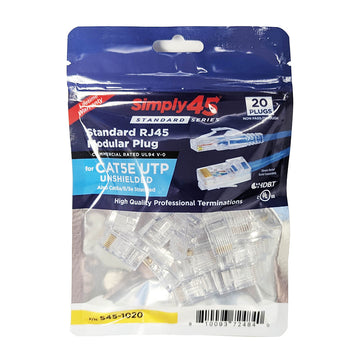 Simply45 Cat5e Unshielded Standard Series RJ45 Modular Plugs