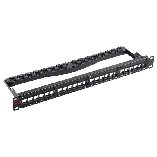 Simply45 Unloaded Unshielded Keystone Patch Panel w/ Cable Management Bracket