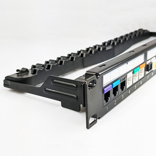 Simply45 Unloaded Unshielded Keystone Patch Panel w/ Cable Management Bracket