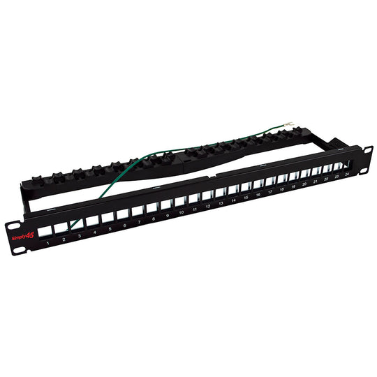 Simply45 24 Port Shielded Unloaded Keystone Patch Panel
