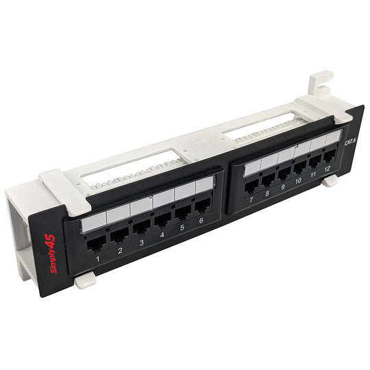 Simply45 12-Port Wall Mount Cat6 UTP Patch Panel