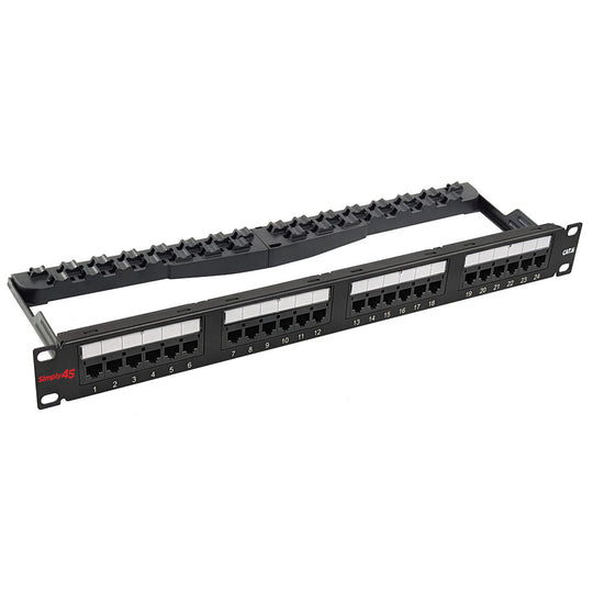 Simply45 24 Port Loaded – Cat6 UTP Patch Panel