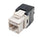 Simply45 Cat5e UTP 180° Keystone Jack, Toolless, Dust Cover, w/6-Color Snap-On ID Bars Included - 25/Pack