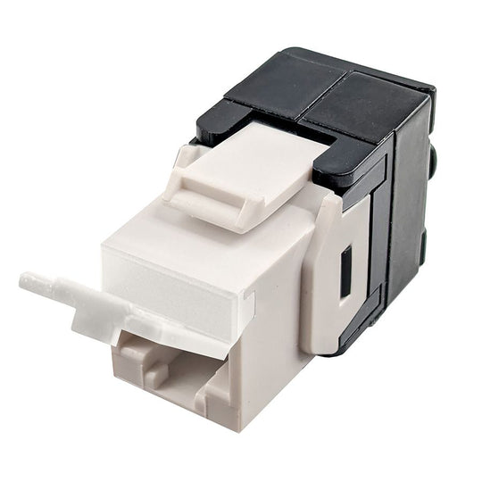 Simply45 Cat5e UTP 180° Keystone Jack, Toolless, Dust Cover, w/6-Color Snap-On ID Bars Included - 25/Pack