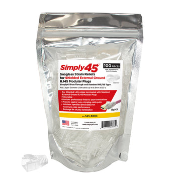 Simply45 Strain Reliefs for all S45 Brand STP External Ground - 100pcs/Bag