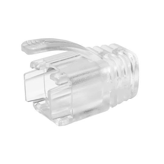 Simply45® ProSeries Integrated Strain Relief for all Simpy45® External Ground Shielded RJ45 – Clear – 100pcs/Bag