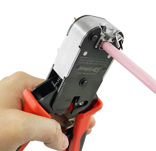 Simply45® PROSeries All-In-One RJ45 Crimp Tool for all S45 UTP & STP Pass-Through & Standard Connectors