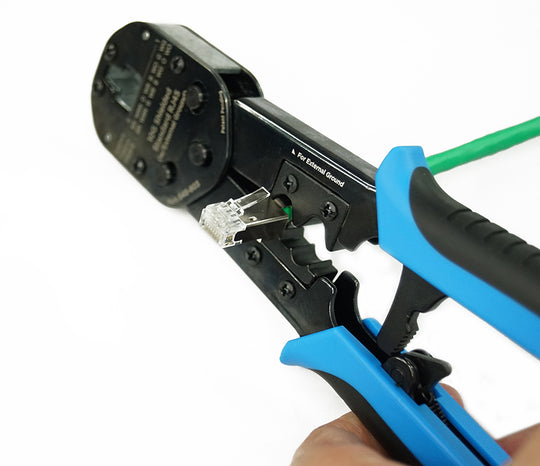 Simply45 Universal RJ45 Crimp Tool for Standard Shielded w/External Ground, No Secondary Strain Relief