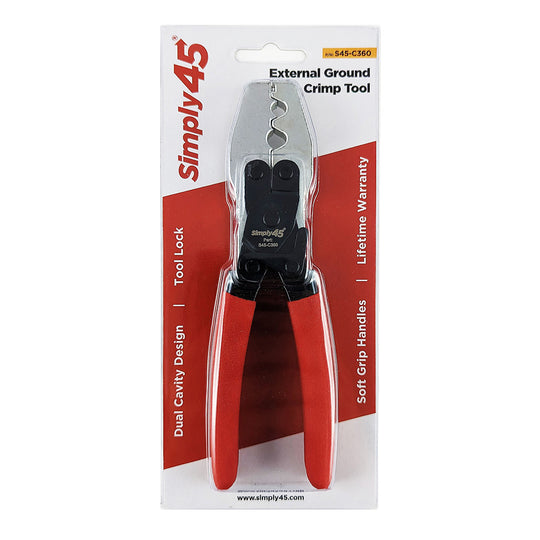 Simply45 Dual Cavity External Ground Crimp Tool – For Small and Large Cables