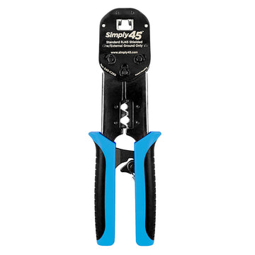 Simply45 Universal RJ45 Crimp Tool for Standard Shielded w/External Ground, No Secondary Strain Relief