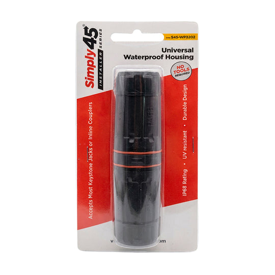 Simply45 Waterproof IP68 Rated, Universal Keystone Coupler Splice, Black