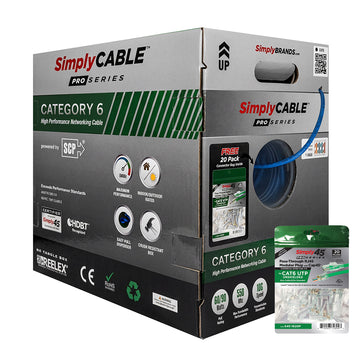 SimplyCABLE Cat6 UTP Pro Series UL - 1000ft Box