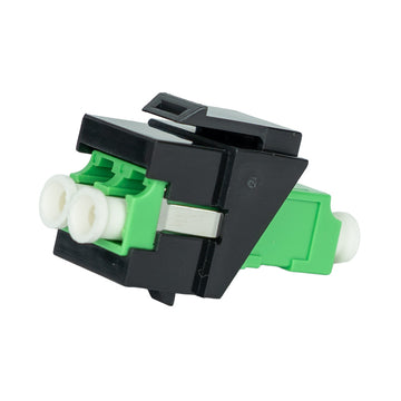 SimplyFIBER Simplex LC/APC to LC/APC Green Single Mode Fiber Optic Keystone Jack w/Shutter