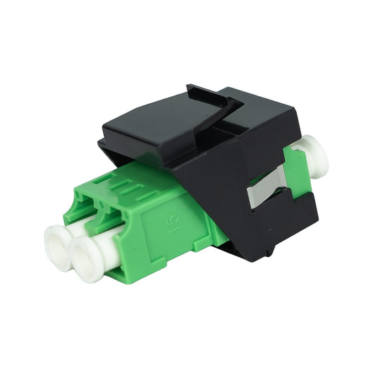 SimplyFIBER Simplex LC/APC to LC/APC Green Single Mode Fiber Optic Keystone Jack w/Shutter