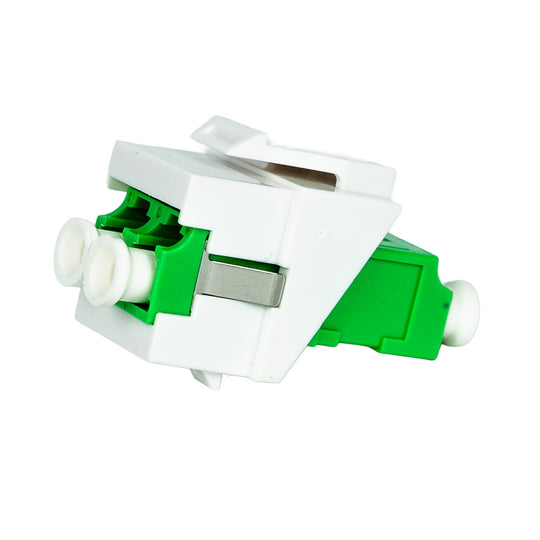 SimplyFIBER Simplex LC/APC to LC/APC Green Single Mode Fiber Optic Keystone Jack w/Shutter
