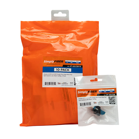 SimplyFIBER Simplex LC/UPC to LC/UPC Blue Single Mode Fiber Optic Keystone Jack