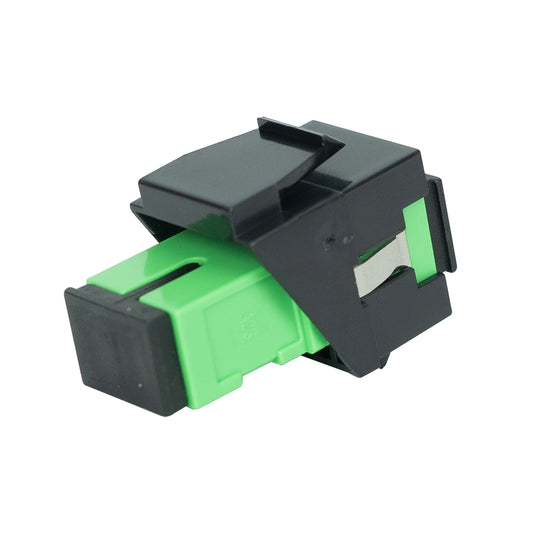 SimplyFIBER Simplex SC/APC to SC/APC Green Single Mode Fiber Optic Keystone Jack w/Shutter