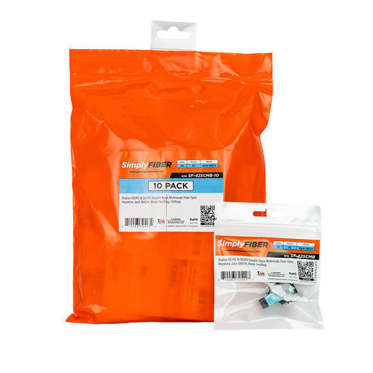 SimplyFIBER Duplex SC/PC to SC/PC Aqua Multimode Fiber Optic Keystone Jack OM3/4