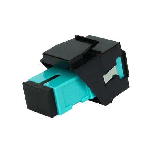 SimplyFIBER Duplex SC/PC to SC/PC Aqua Multimode Fiber Optic Keystone Jack OM3/4