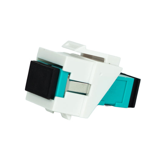 SimplyFIBER Duplex SC/PC to SC/PC Aqua Multimode Fiber Optic Keystone Jack OM3/4