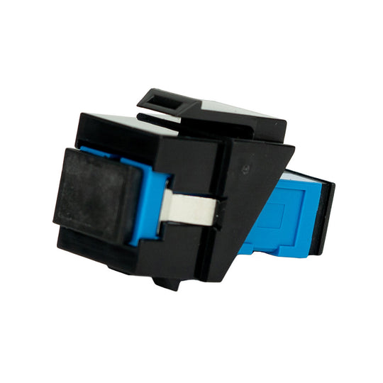 SimplyFIBER Simplex SC/UPC to SC/UPC Blue Single Mode Fiber Optic Keystone Jack