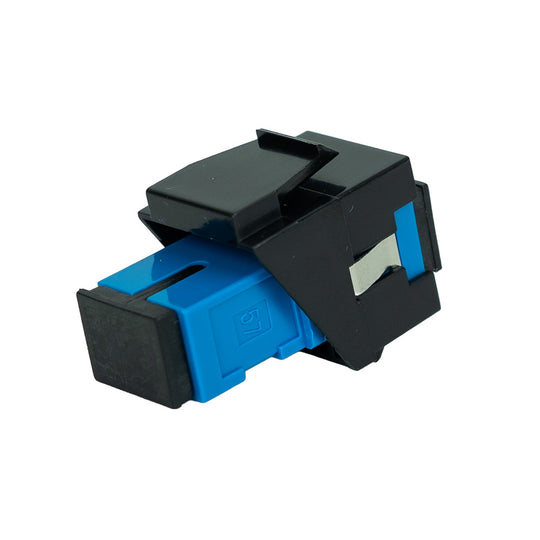 SimplyFIBER Simplex SC/UPC to SC/UPC Blue Single Mode Fiber Optic Keystone Jack
