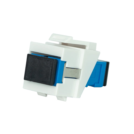 SimplyFIBER Simplex SC/UPC to SC/UPC Blue Single Mode Fiber Optic Keystone Jack