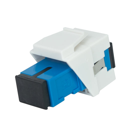 SimplyFIBER Simplex SC/UPC to SC/UPC Blue Single Mode Fiber Optic Keystone Jack