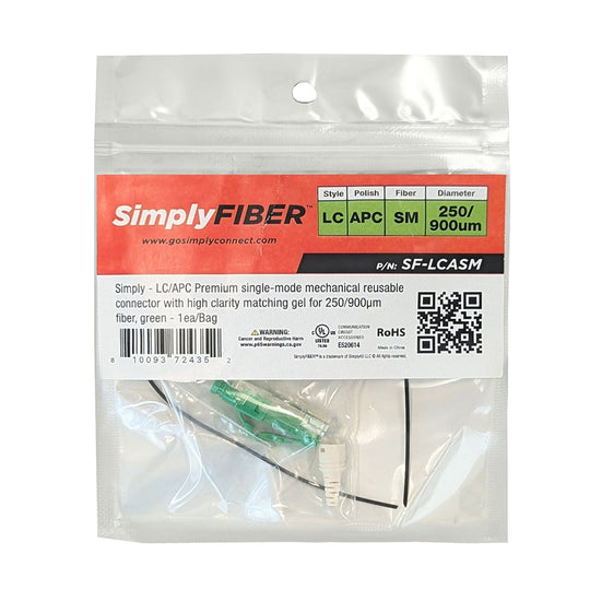 SimplyFIBER LC/APC SM Mechanical Connector, Green