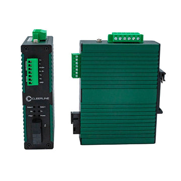 Cleerline Industrial RS232/RS485/RS422 Serial to Fiber Converter