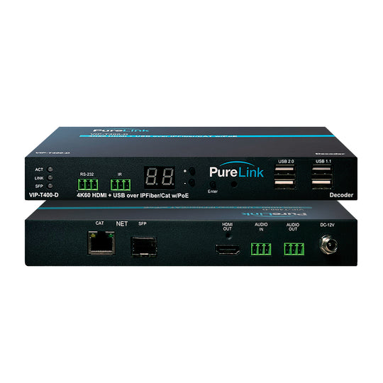 PureLink 4K60 HDMI & USB/KM CAT and Fiber – AV over IP Decoder – TAA