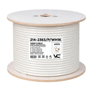 Vertial Cable OSDP Cable, 22/2 Shielded + 18/2 + 18/4 + 22/4 + 22/2, Plenum-Rated (CMP), Stranded Copper - 1000ft Spool White