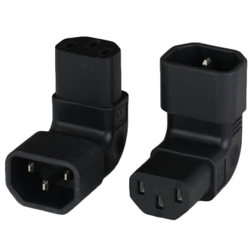 World Cord Adapter IEC 60320 DOWN ANGLE C14 Plug to C13 10A 250V
