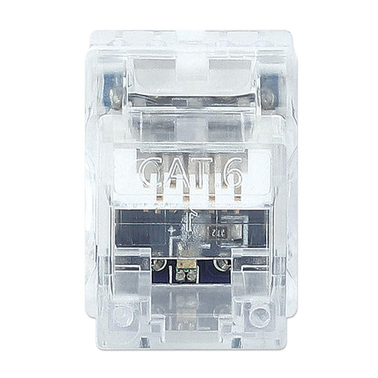 Intellinet Cat6 Punch-Down Keystone Jack with LED, Transparent, 25-Pack