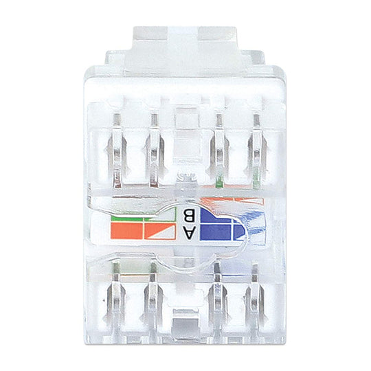 Intellinet Cat6 Punch-Down Keystone Jack with LED, Transparent, 25-Pack