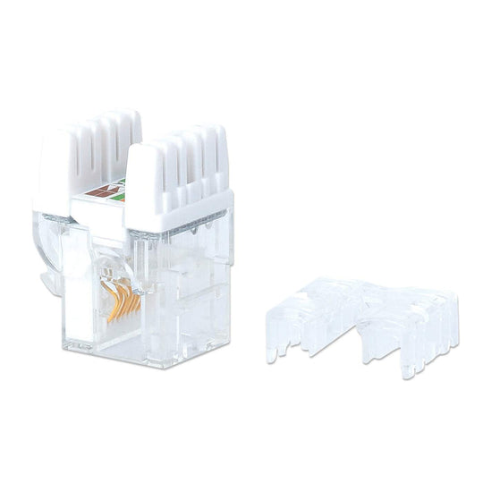 Intellinet Cat6 Punch-Down Keystone Jack with LED, Transparent, 25-Pack