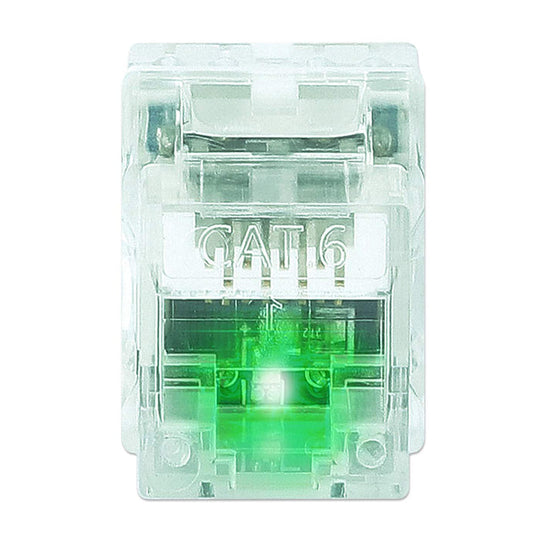 Intellinet Cat6 Punch-Down Keystone Jack with LED, Transparent, 25-Pack