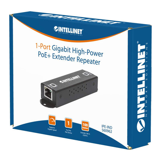Intellinet Gigabit High-Power PoE+ Extender Repeater, 560962