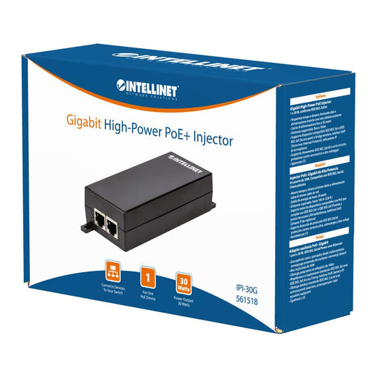 Intellinet Gigabit High-Power PoE+ Injector, 561518