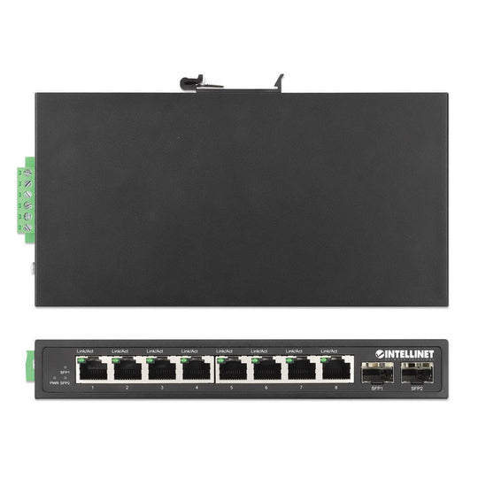 Intellinet Industrial 8-Port Gigabit Ethernet Switch with 2 SFP Ports, 508827